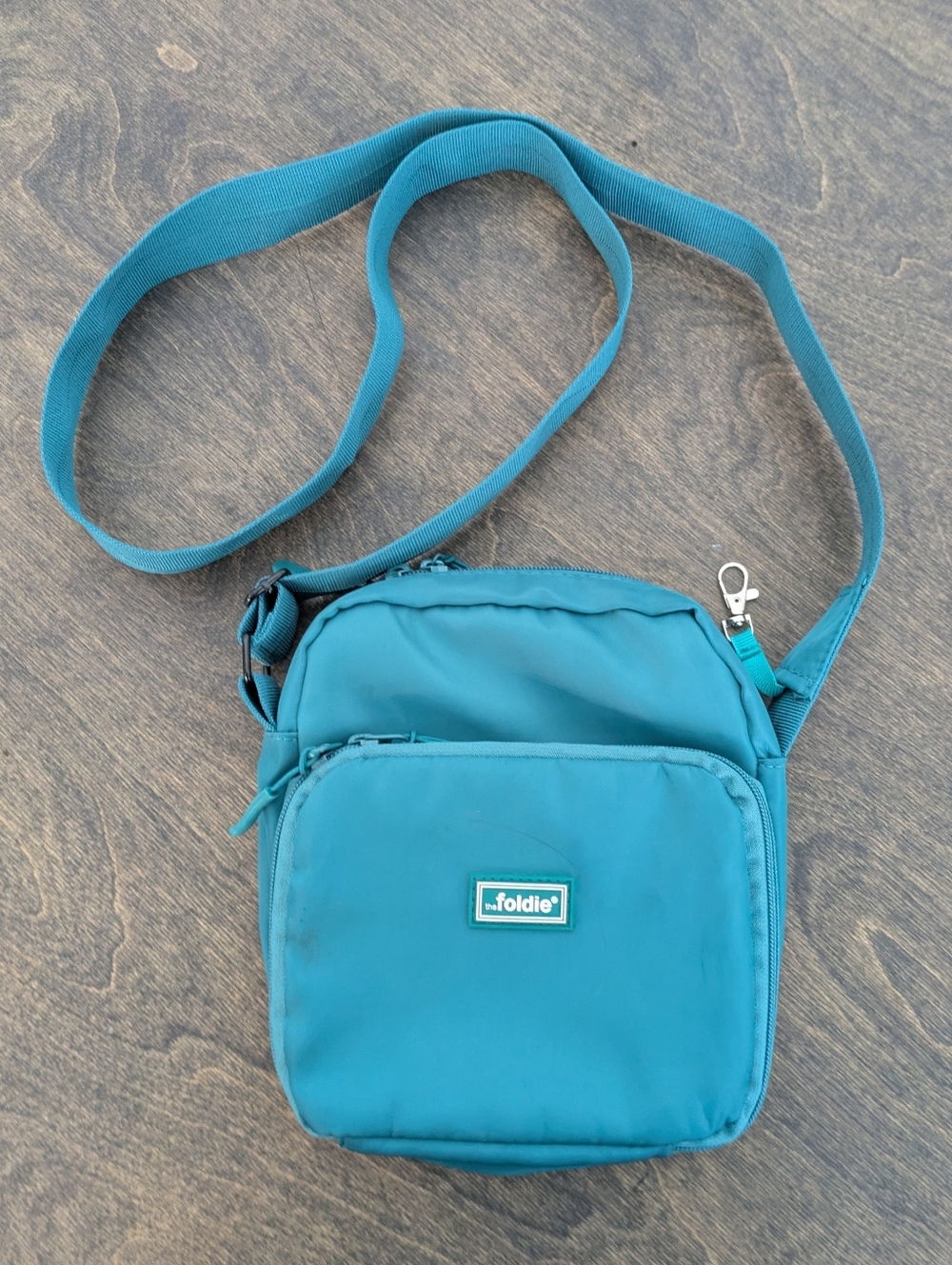The Foldie Sling Bag Teal Crossbody Secure Travel - Picture 3 of 7